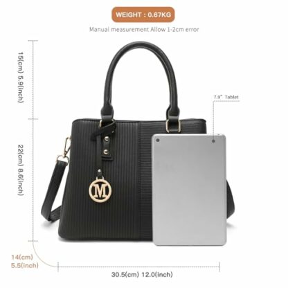 Miss Lulu Women’s Top Handle Handbag, PU Leather Elegant handbags for women, Fashion Hobo Bags, Faux Leather Shoulder Bag, Handbag with Detachable Cross Body Strap & Grab Handles 4 Miss Lulu Women’s Top Handle Handbag, PU Leather Elegant handbags for women, Fashion Hobo Bags, Faux Leather Shoulder Bag, Handbag with Detachable Cross Body Strap & Grab Handles - Image 4