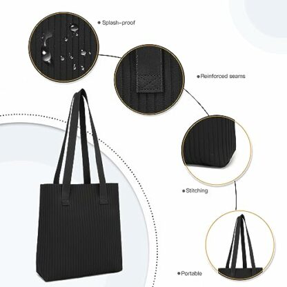 Miss Lulu Women's Tote Bag Canvas Bags, Waterproof and Wear-Resistant Tote Bag, Large Capacity School Shoulder Bag, Durable Eco-Friendly Bags for Shopping, Schools, Trips 4 Miss Lulu Women's Tote Bag Canvas Bags, Waterproof and Wear-Resistant Tote Bag, Large Capacity School Shoulder Bag, Durable Eco-Friendly Bags for Shopping, Schools, Trips - Image 4