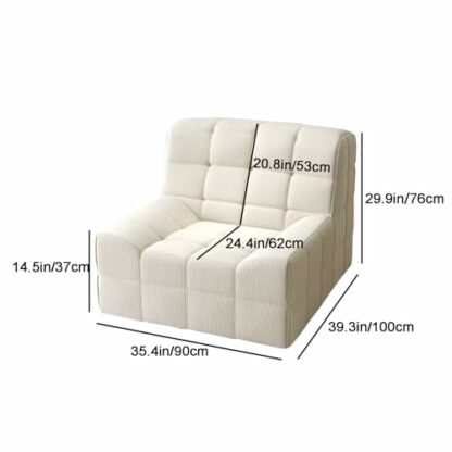 Modern Armless Lazy Sofa Bean Bag Chair for Adults with Backrest Comfy and Stylish Furniture for Living Room or Bedroom (Beige) - Image 3