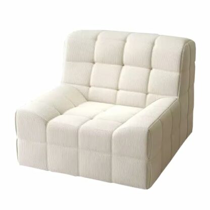 Modern Armless Lazy Sofa Bean Bag Chair for Adults with Backrest Comfy and Stylish Furniture for Living Room or Bedroom (Beige) - Image 2