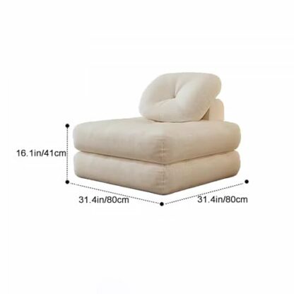 Modern Corduroy Fabric Foldable Lazy Sofa Chair with Soft Cushion for Living Room/Dorm/Home Beige 31.4in/80cm 4 Modern Corduroy Fabric Foldable Lazy Sofa Chair with Soft Cushion for Living Room/Dorm/Home Beige 31.4in/80cm - Image 4