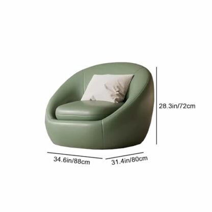 zxhrybh Sofa Chair Technology Leather, Upholstered Lazy Chair Single Small Sofa, Office Reading Chairs for Adults, Suitable for Living Room/Bedroom/Office - Image 4