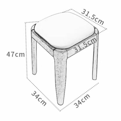 Modern Upholstered Leather Ottoman Stool with Padded Seat and Rubber Wood Legs Ideal for Bedroom or Living Room Décor - Image 4