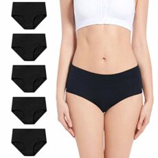 Molasus Womens Underwear Mid Waist Cotton Briefs Soft Stretchy Full Panties Ladies Knickers Multipack