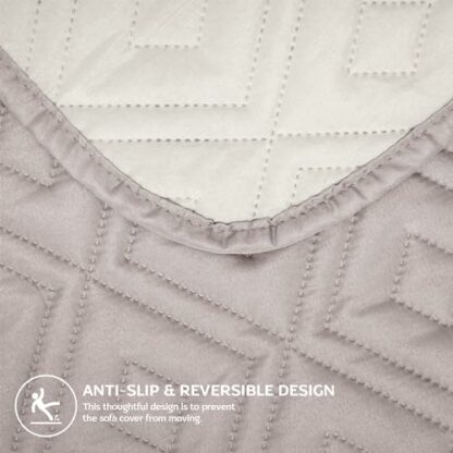 Moonlight Bedding Sofa Cover Waterproof Sofa Slipcovers - Reversible Sofa Protectors from Pets & Kids with Adjustable Elastic Straps Quilted Couch Settee Covers - Image 4