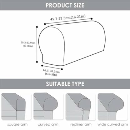 Morbuy Set of 2 Stretch Armchair Covers for Arms, Spandex Armrest Covers Anti-Slip Sofa Arm Covers Chair Arm Covers Protectors Sofa Arm Caps Slipcovers - Image 3