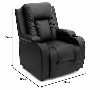 More4Homes OSCAR BONDED LEATHER RECLINER w DRINK HOLDERS ARMCHAIR SOFA CHAIR RECLINING CINEMA - Image 4