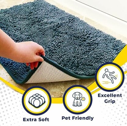 Muddy Mat AS-SEEN-ON-TV Highly Absorbent Microfiber Door Mat and Pet Rug, Non Slip Thick Washable Area and Bath Mat Soft Chenille for Kitchen Bathroom Bedroom Indoor and Outdoor… - Image 4