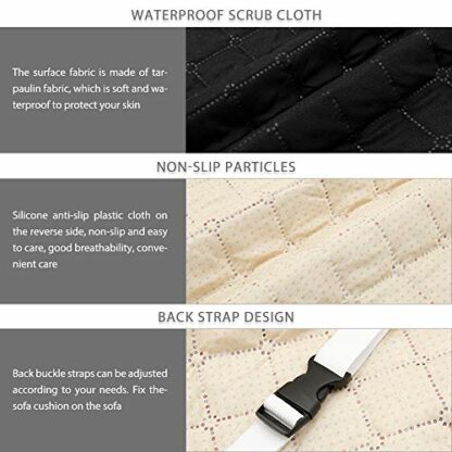 Muross Reversible Recliner Chair Protector, Waterproof Furniture Protector Slip, Nonslip Recliner Cover 1 Seater Chair Sofa Slipcover Armchair Furniture Protector Couch for Pets - Image 3