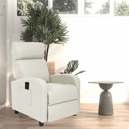 Mxfurhawa Recliner Massage Chair PU Leather Modern Single Lounger Sofa Bed with Armchair &Footrest Remote Control Corner Sofa Reclining Sofa Couch for Living Room, Bedroom, Home Theater - Image 3