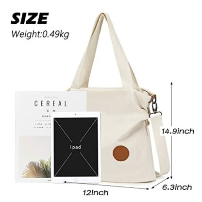 Myhozee Women Handbag Shoulder Bag Canvas-Vintage Hobo Top Handle Shopping Crossbody Bag Tote Travel Casual Beach Multifunction Bags 3 Myhozee Women Handbag Shoulder Bag Canvas-Vintage Hobo Top Handle Shopping Crossbody Bag Tote Travel Casual Beach Multifunction Bags - Image 3