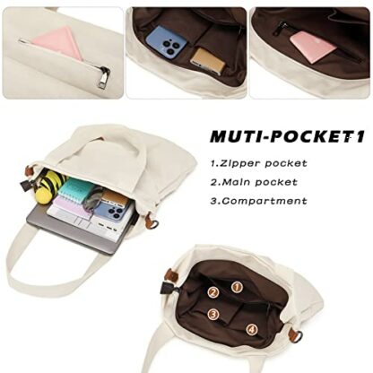 Myhozee Women Handbag Shoulder Bag Canvas-Vintage Hobo Top Handle Shopping Crossbody Bag Tote Travel Casual Beach Multifunction Bags 4 Myhozee Women Handbag Shoulder Bag Canvas-Vintage Hobo Top Handle Shopping Crossbody Bag Tote Travel Casual Beach Multifunction Bags - Image 4
