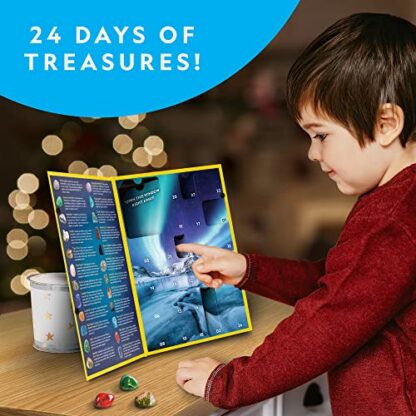 NATIONAL GEOGRAPHIC Gemstone Advent Calendar 2023 - Advent Calendar for Kids with 24 Gemstones, Complete Rock Collection Christmas Countdown Calendar, Mini Gemstone Dig Kit (English-Only Version) 3 NATIONAL GEOGRAPHIC Gemstone Advent Calendar 2023 - Advent Calendar for Kids with 24 Gemstones, Complete Rock Collection Christmas Countdown Calendar, Mini Gemstone Dig Kit (English-Only Version) - Image 3