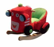 NEW Plush RED TRACTOR Rocking Chair - Deluxe Soft Finish on Wooden Rockers with wooden handles - including Sound effects