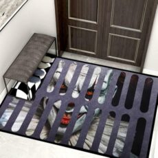 NEW-YIJUNSHUN Halloween Door Mat Indoor Outdoor Funny Horror Doormat,Bathroom Nonslip Floor Rug Square Halloween Carpet Anti Slip Entrance Mat Outside