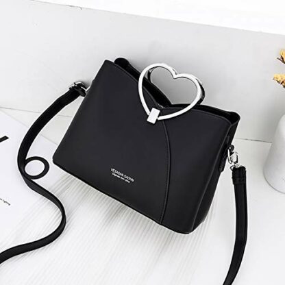 NICOLE & DORIS Fashion Handbag for Women Top Handle Bag PU Leather Messenger Bag Waterproof Shoulder Bag Ladies Crossbody Bag with Heart Shaped Handle - Image 4