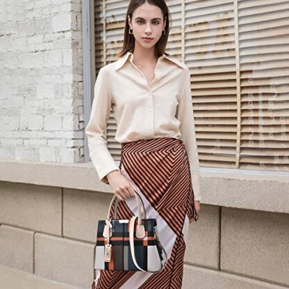 NICOLE & DORIS Fashion Top Handle Bag Designer Women Handbags Plaid Shoulder Bags Ladies Classic Tote Bag PU Leather Crossbody Bag Girls Messenger Bag - Image 3