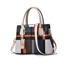 NICOLE & DORIS Fashion Top Handle Bag Designer Women Handbags Plaid Shoulder Bags Ladies Classic Tote Bag PU Leather Crossbody Bag Girls Messenger Bag