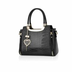 NICOLE & DORIS Ladies Satchel Handbag Women Top Handle Bags Crocodile Shoulder Bags PU Leather Crossbody Bag Designer Hand Bags with Pendant