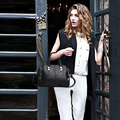NICOLE&DORIS Ladies Fashion Top-Handle Bags Retro Handbags Soft PU Leather Shoulder Bag Cross body Bag Tote Bags for Women 3 NICOLE&DORIS Ladies Fashion Top-Handle Bags Retro Handbags Soft PU Leather Shoulder Bag Cross body Bag Tote Bags for Women - Image 3