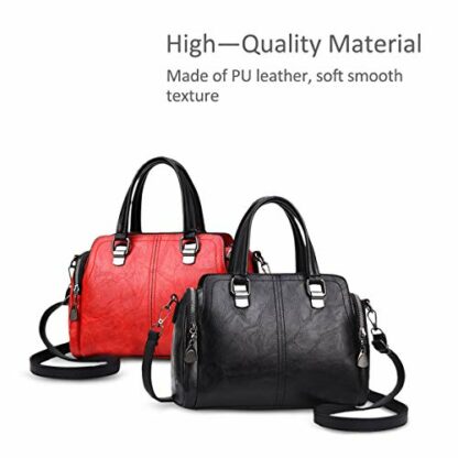NICOLE&DORIS Ladies Fashion Top-Handle Bags Retro Handbags Soft PU Leather Shoulder Bag Cross body Bag Tote Bags for Women 4 NICOLE&DORIS Ladies Fashion Top-Handle Bags Retro Handbags Soft PU Leather Shoulder Bag Cross body Bag Tote Bags for Women - Image 4