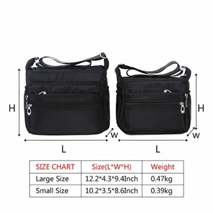 NOTAG Womens Shoulder Bag Multi Pocket Crossbody Bag Waterproof Tote Handbag Travel Purse Lightweight Messenger Bag for Casual Sport School Hiking Travel, 2 Size - Image 3