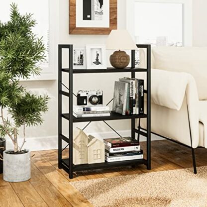 NUMENN Bookshelf, Tall Bookcase Shelf Storage Organizer, Modern Book Shelf for Bedroom, Living Room and Home Office - Image 3