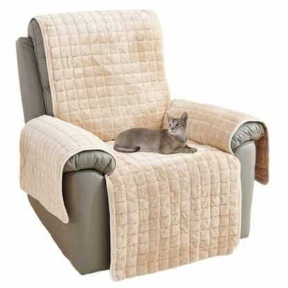 NUODWELL Recliner Chair Cover, Plush Non Slip Armchair Cover, Super Soft Washable Sofa Slipcover Furniture Protector Cover for Kids and Pets - Image 2