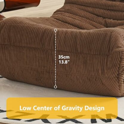 N&V Fireside Chair, Mid Century Armless Floor Sofa, Soft Premium Corduroy Floor Lounge Chair, Foam Sofa Accent Chair for Living Room Bedroom and Office 3 N&V Fireside Chair, Mid Century Armless Floor Sofa, Soft Premium Corduroy Floor Lounge Chair, Foam Sofa Accent Chair for Living Room Bedroom and Office - Image 3