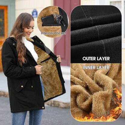Nadeer Winter Jacket Women Warm Parka Coat Quilted Hooded Outerwear Fleece Lined Thick Coat Windproof Cotton Padded Overcoat 4 Nadeer Winter Jacket Women Warm Parka Coat Quilted Hooded Outerwear Fleece Lined Thick Coat Windproof Cotton Padded Overcoat - Image 4