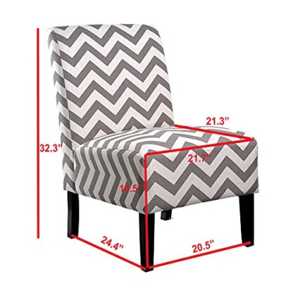 Nathaniel Home Modern Upholstered Fabric Side Armless Lounge Accent Chair, Grey 3 Nathaniel Home Modern Upholstered Fabric Side Armless Lounge Accent Chair, Grey - Image 3