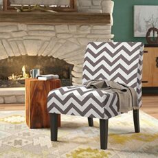 Nathaniel Home Modern Upholstered Fabric Side Armless Lounge Accent Chair, Grey