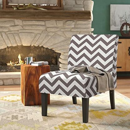 Nathaniel Home Modern Upholstered Fabric Side Armless Lounge Accent Chair, Grey 2 Nathaniel Home Modern Upholstered Fabric Side Armless Lounge Accent Chair, Grey - Image 2