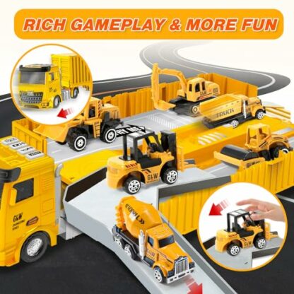 Naxudcoo Construction Toys For 3-7 Year Old Boys Construction Truck Toys Set Toddler Car Truck Toys - Crane Excavator Digger Dump Trucks, Construction Vehicle Toys For 2 3 4 5 6 7 Year Old Boys Gifts 4 Naxudcoo Construction Toys For 3-7 Year Old Boys Construction Truck Toys Set Toddler Car Truck Toys - Crane Excavator Digger Dump Trucks, Construction Vehicle Toys For 2 3 4 5 6 7 Year Old Boys Gifts - Image 4