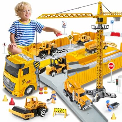 Naxudcoo Construction Toys For 3-7 Year Old Boys Construction Truck Toys Set Toddler Car Truck Toys - Crane Excavator Digger Dump Trucks, Construction Vehicle Toys For 2 3 4 5 6 7 Year Old Boys Gifts 2 Naxudcoo Construction Toys For 3-7 Year Old Boys Construction Truck Toys Set Toddler Car Truck Toys - Crane Excavator Digger Dump Trucks, Construction Vehicle Toys For 2 3 4 5 6 7 Year Old Boys Gifts - Image 2
