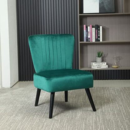 Neo Crushed Velvet Shell Scallop Accent Occasional Chair Armchair Dining Furniture - Image 3