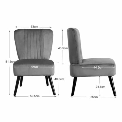 Neo Crushed Velvet Shell Scallop Accent Occasional Chair Armchair Dining Furniture - Image 4