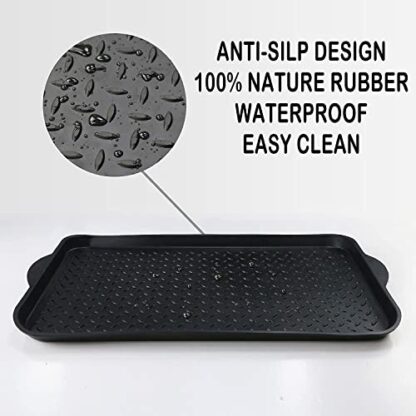 Nicoman Boot Tray Shoe Organiser Soft Rubber Non Slip Washable Multipurpose Plant Rack Mat Plain Black Drip Container Floor Carpet Protection for Home Garden Indoor Outdoor Shed Garage - 71 x 39cm 4 Nicoman Boot Tray Shoe Organiser Soft Rubber Non Slip Washable Multipurpose Plant Rack Mat Plain Black Drip Container Floor Carpet Protection for Home Garden Indoor Outdoor Shed Garage - 71 x 39cm - Image 4