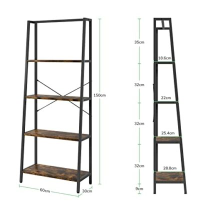 Novilla 4-Tier Large Storage Bookshelf for Living Room - Image 4