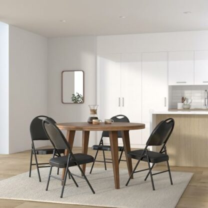 Nyxi Folding Chairs Premium Quality with Padded Fabric or PVC Seats, Metal Frame, Foldable Chair Home Office Dinning, Heavy Duty, Multi-Purpose Indoor & Outdoor - Image 3