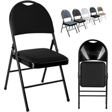 Nyxi Folding Chairs Premium Quality with Padded Fabric or PVC Seats, Metal Frame, Foldable Chair Home Office Dinning, Heavy Duty, Multi-Purpose Indoor & Outdoor