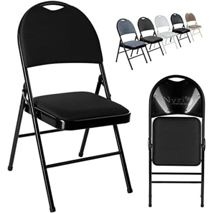 Nyxi Folding Chairs Premium Quality with Padded Fabric or PVC Seats, Metal Frame, Foldable Chair Home Office Dinning, Heavy Duty, Multi-Purpose Indoor & Outdoor - Image 2