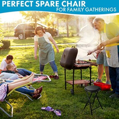 Nyxi Round Compact Folding Stool for Home Office - Image 3