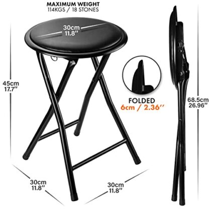 Nyxi Round Compact Folding Stool for Home Office - Image 4
