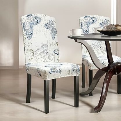 OSVAW Dining Room Chair Covers Set of 2/4/6 Kitchen Chair Slipcovers Parsons Chair Covers Protector Removable Washable 3 OSVAW Dining Room Chair Covers Set of 2/4/6 Kitchen Chair Slipcovers Parsons Chair Covers Protector Removable Washable - Image 3