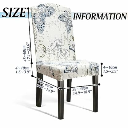 OSVAW Dining Room Chair Covers Set of 2/4/6 Kitchen Chair Slipcovers Parsons Chair Covers Protector Removable Washable 4 OSVAW Dining Room Chair Covers Set of 2/4/6 Kitchen Chair Slipcovers Parsons Chair Covers Protector Removable Washable - Image 4