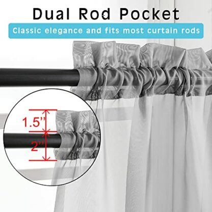 OVZME Sheer Pocket Curtains Windows Treatment - Image 3