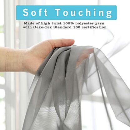 OVZME Sheer Pocket Curtains Windows Treatment - Image 4