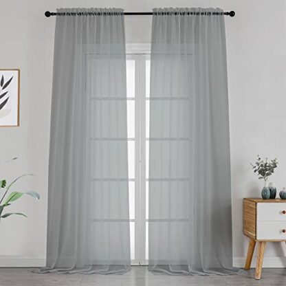 OVZME Sheer Pocket Curtains Windows Treatment - Image 2