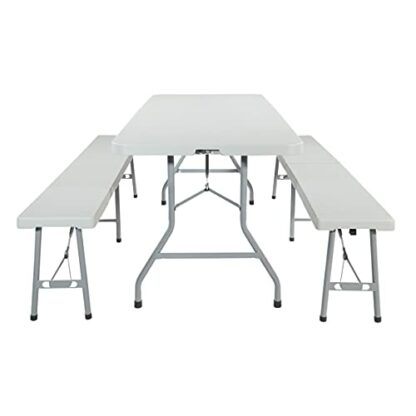 Office Star Resin Multi-Purpose Sqaured Folding Chair with Grey Accents - Image 4